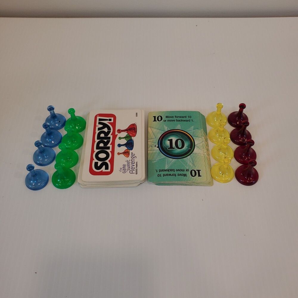 Hasbro SORRY! Board Game Pieces Movers and Cards Complete No Board!  2003- ??